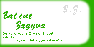 balint zagyva business card