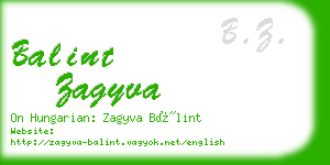 balint zagyva business card